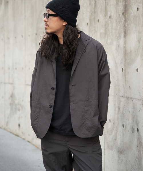 NO NEED（ノーニード）の「タスランナイロン アクティブジャケット/セットアップ可能（テーラードジャケット・メンズ・ネイビー/ブラック/チャコール・L/M）」の14枚目の写真