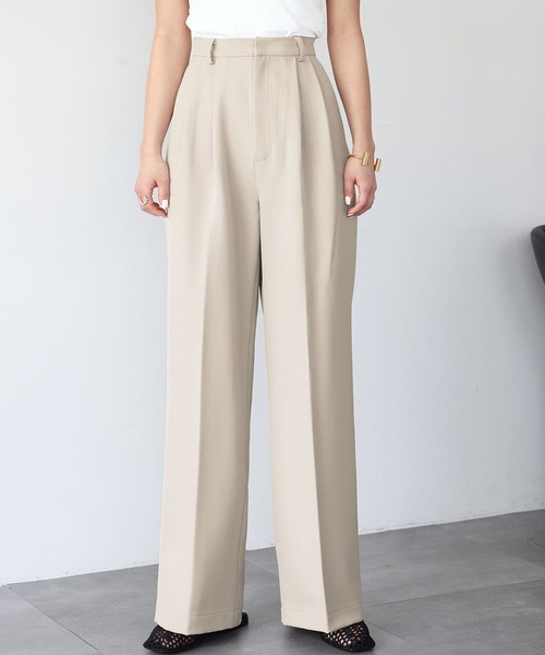 MEDE19F カットワークブラウスパンツ　セットアップ 2025SS】ショートタックベスト＆タックパンツ セットアップ 上下