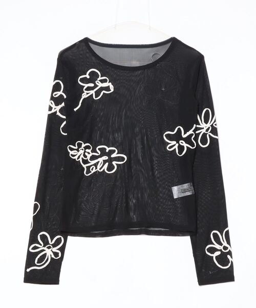 Per sist ence(パーシエンス)の「シアーフラワーコード刺繍プルオーバー(Tシャツ/カットソー・レディース・アイボリー/チャコールグレー/ブラック・FREE)」の20枚目の写真