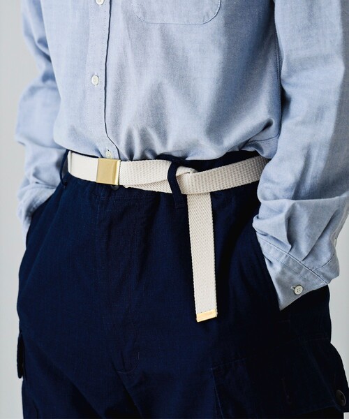 BEAMS PLUS（ビームスプラス）の「Plate Canvas Belt（ベルト・メンズ・オリーブ/ホワイト/ネイビー・L/M/XL/S）」の18枚目の写真