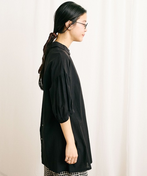 フィグロンドン washer rompers ブラック fig London（フィグロンドン）の「○C/Cu washer Annie blouse