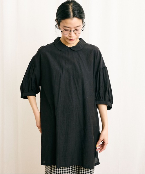 フィグロンドン washer rompers ブラック fig London（フィグロンドン）の「○C/Cu washer Annie blouse