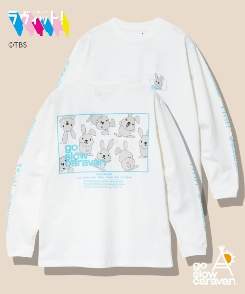 go slow caravan(ゴースローキャラバン)の「ラヴィット!×gsc USACラッピースクエアLOGO LSTEE(Tシャツ/カットソー・メンズ・ホワイト/ブラック・MEDIUM/X-LARGE/LARGE)」の2枚目の写真