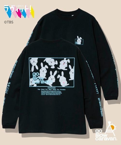 ラヴィット! × go slow caravanラッピーLSTEE (MENS) ラヴィット！×gsc USACラッピースクエアLOGO LSTEE（Tシャツ