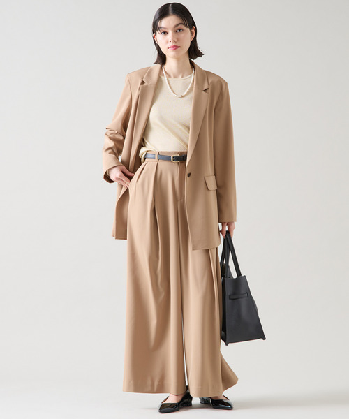 Tiara（ティアラ）の「タックワイドパンツ（セットアップ可）（その他パンツ・レディース・ブラック/ベージュ・2/3）」の5枚目の写真