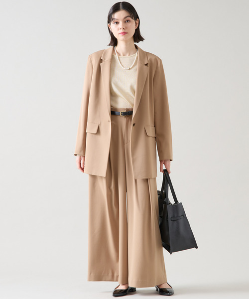 Tiara（ティアラ）の「タックワイドパンツ（セットアップ可）（その他パンツ・レディース・ブラック/ベージュ・2/3）」の6枚目の写真