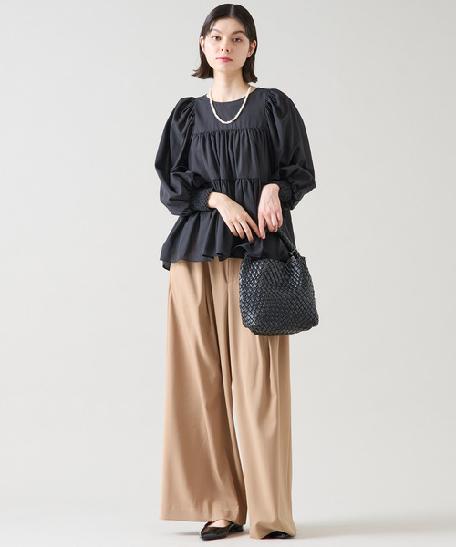 Tiara（ティアラ）の「タックワイドパンツ（セットアップ可）（その他パンツ・レディース・ブラック/ベージュ・2/3）」の11枚目の写真