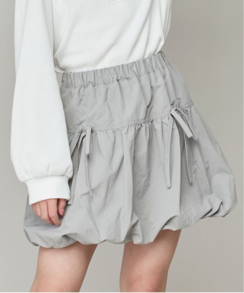 JENNI love（ジェニィラブ）の「大好評につき再入荷！【ウエスト調整可】リボン付きタフタバルーンスカパン（スカート・キッズ・オフホワイト/グレー/アイボリー/ブラック・130cm/140cm/150cm/160cm）」の4枚目の写真