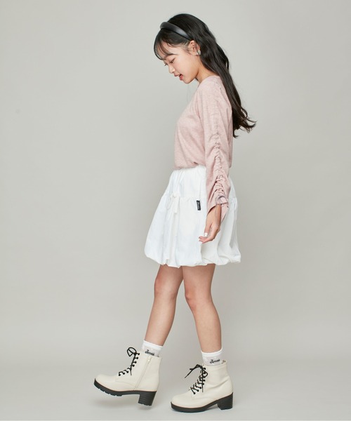 JENNI love（ジェニィラブ）の「大好評につき再入荷！【ウエスト調整可】リボン付きタフタバルーンスカパン（スカート・キッズ・オフホワイト/グレー/アイボリー/ブラック・130cm/140cm/150cm/160cm）」の12枚目の写真