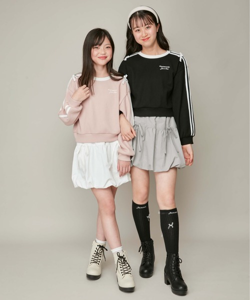 JENNI love（ジェニィラブ）の「大好評につき再入荷！【ウエスト調整可】リボン付きタフタバルーンスカパン（スカート・キッズ・オフホワイト/グレー/アイボリー/ブラック・130cm/140cm/150cm/160cm）」の8枚目の写真