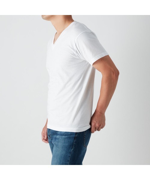 Hawkins（ホーキンス）の「G.T.HAWKINS/GTホーキンス VネックTシャツ 綿100% 2枚組（Tシャツ/カットソー・メンズ・ホワイト/ブラック/杢グレー・MEDIUM/LARGE/X-LARGE）」の10枚目の写真