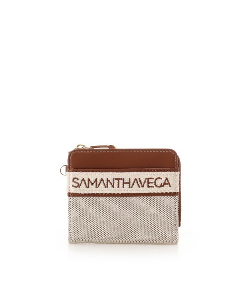 SAMANTHAVEGA(サマンサベガ)の「ロゴテープ折財布(財布・レディース・ブラック/ブラウン/ライトブルー/オフホワイト/ピンク・FREE)」の1枚目の写真
