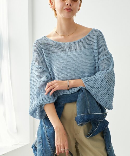 plage（プラージュ）の「《追加》TSUMUGI balloon プルオーバー（ニット/セーター・レディース・アイボリー/サックスブルー/チャコールグレー・FREE）」の3枚目の写真
