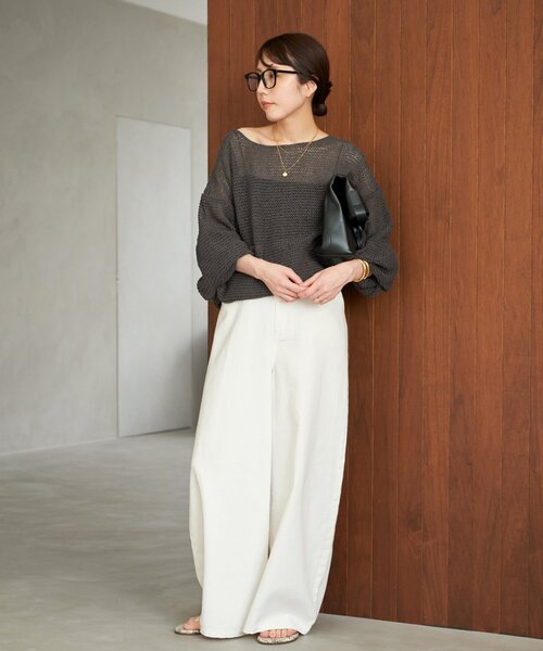 plage（プラージュ）の「《追加》TSUMUGI balloon プルオーバー（ニット/セーター・レディース・アイボリー/サックスブルー/チャコールグレー・FREE）」の4枚目の写真