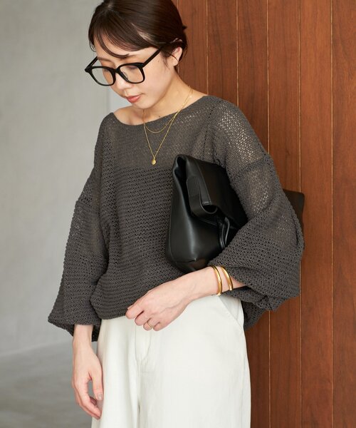 plage（プラージュ）の「《追加》TSUMUGI balloon プルオーバー（ニット/セーター・レディース・アイボリー/サックスブルー/チャコールグレー・FREE）」の14枚目の写真