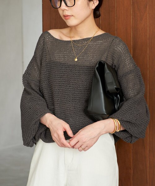 plage（プラージュ）の「《追加》TSUMUGI balloon プルオーバー（ニット/セーター・レディース・アイボリー/サックスブルー/チャコールグレー・FREE）」の15枚目の写真