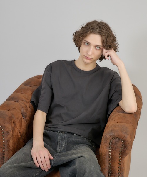 Regen Glanz（レーゲングランツ）の「pigment-dyed cropped T-shirt/クロップドピグメントTシャツ（Tシャツ/カットソー・メンズ・ブラック/ネイビー/グレー・LARGE/MEDIUM）」の14枚目の写真