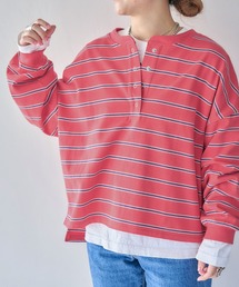 studio CLIP | 【ONKUL掲載商品】ヘンリーネックマルチボーダープルオーバー(Tシャツ/カットソー)