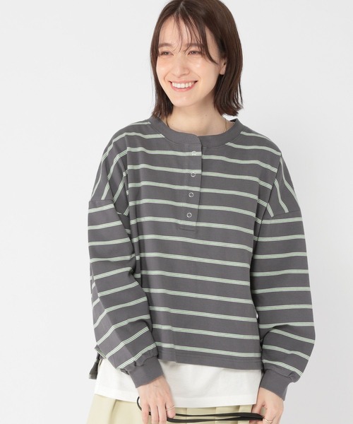 yuta0929ページ セール】【ONKUL掲載商品】ヘンリーネックマルチボーダープル