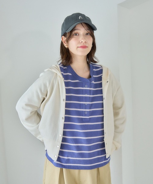 セール】【ONKUL掲載商品】ヘンリーネックマルチボーダープル