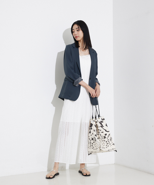 qualite(カリテ)の「オーバーレースサロペット(サロペット/オーバーオール・レディース・オフホワイト/ブラック・38/36)」の4枚目の写真