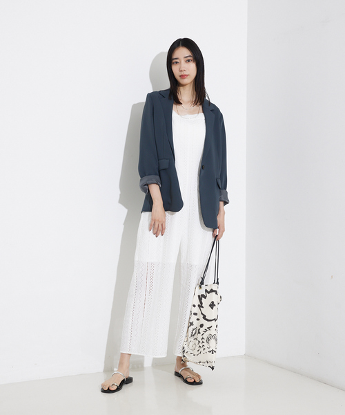 qualite(カリテ)の「オーバーレースサロペット(サロペット/オーバーオール・レディース・オフホワイト/ブラック・38/36)」の5枚目の写真