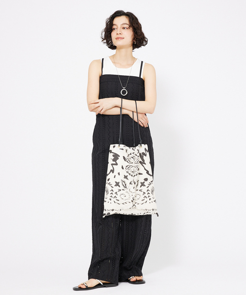 qualite(カリテ)の「オーバーレースサロペット(サロペット/オーバーオール・レディース・オフホワイト/ブラック・38/36)」の6枚目の写真