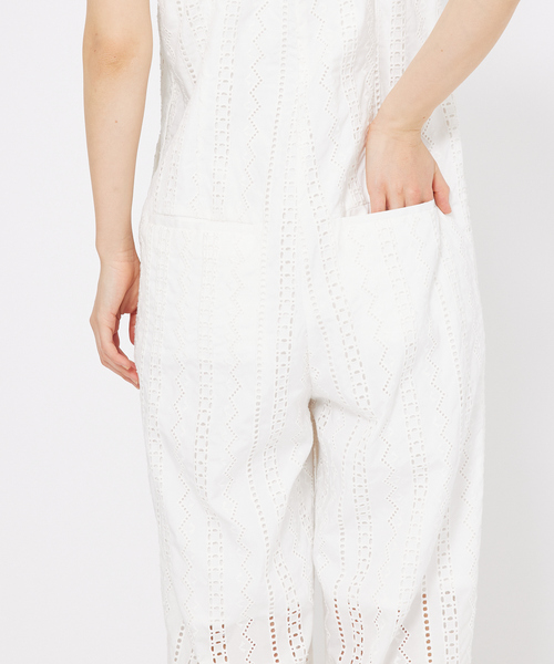 qualite(カリテ)の「オーバーレースサロペット(サロペット/オーバーオール・レディース・オフホワイト/ブラック・38/36)」の10枚目の写真