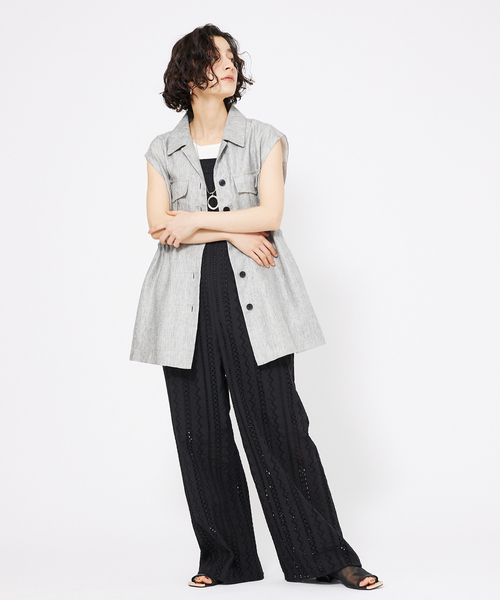 qualite(カリテ)の「オーバーレースサロペット(サロペット/オーバーオール・レディース・オフホワイト/ブラック・38/36)」の20枚目の写真