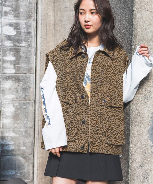 PBLIM（ページボーイリム）の「《UNISEX》アソートベスト（デニムジャケット・レディース・ブルー/ブラック/レオパード・FREE）」の3枚目の写真