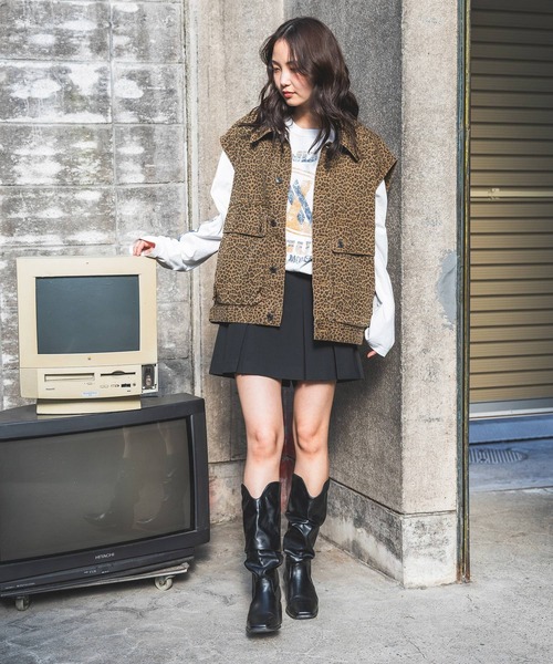 PBLIM（ページボーイリム）の「《UNISEX》アソートベスト（デニムジャケット・レディース・ブルー/ブラック/レオパード・FREE）」の11枚目の写真