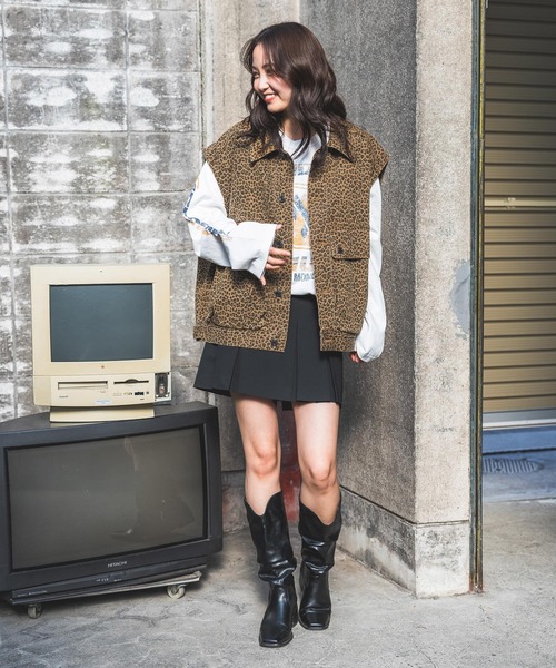 PBLIM（ページボーイリム）の「《UNISEX》アソートベスト（デニムジャケット・レディース・ブルー/ブラック/レオパード・FREE）」の10枚目の写真