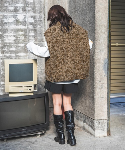 PBLIM（ページボーイリム）の「《UNISEX》アソートベスト（デニムジャケット・レディース・ブルー/ブラック/レオパード・FREE）」の9枚目の写真
