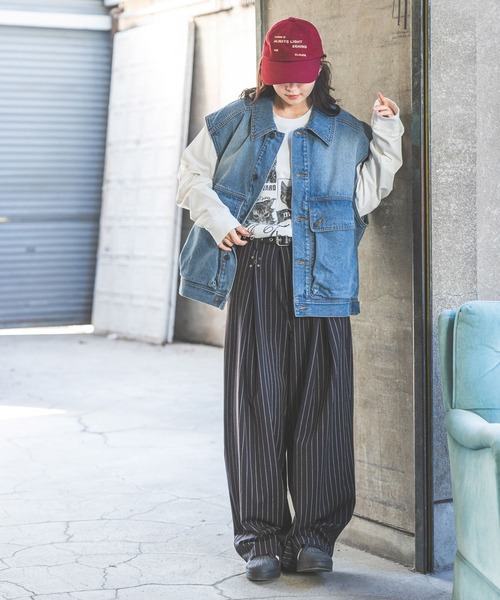 PBLIM（ページボーイリム）の「《UNISEX》アソートベスト（デニムジャケット・レディース・ブルー/ブラック/レオパード・FREE）」の8枚目の写真