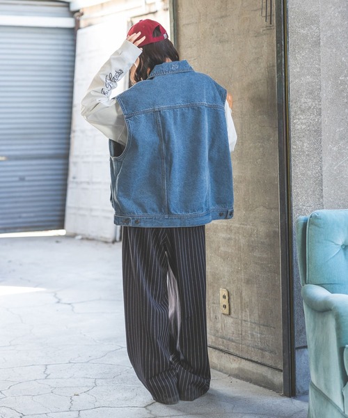 PBLIM（ページボーイリム）の「《UNISEX》アソートベスト（デニムジャケット・レディース・ブルー/ブラック/レオパード・FREE）」の7枚目の写真