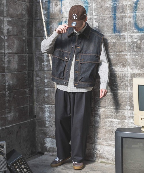 PBLIM（ページボーイリム）の「《UNISEX》アソートベスト（デニムジャケット・レディース・ブルー/ブラック/レオパード・FREE）」の6枚目の写真