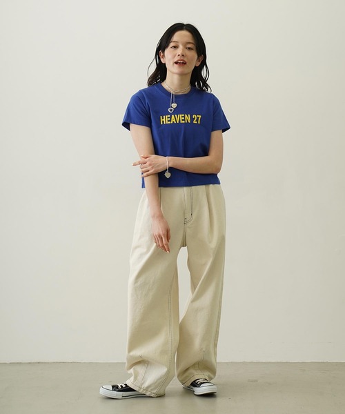 MILKFED.（ミルクフェド）の「TUCK DENIM PANTS（デニムパンツ・レディース・ライトブルー/ライトインディゴブルー/オフホワイト・M/S）」の19枚目の写真
