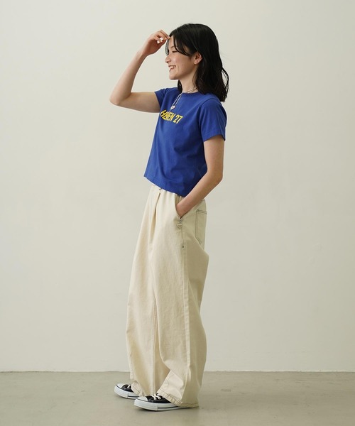 MILKFED.（ミルクフェド）の「TUCK DENIM PANTS（デニムパンツ・レディース・ライトブルー/ライトインディゴブルー/オフホワイト・M/S）」の20枚目の写真
