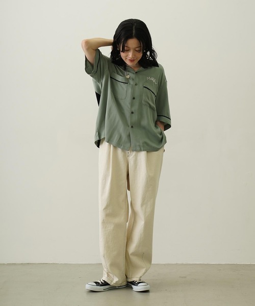 MILKFED.（ミルクフェド）の「TUCK DENIM PANTS（デニムパンツ・レディース・ライトブルー/ライトインディゴブルー/オフホワイト・M/S）」の21枚目の写真