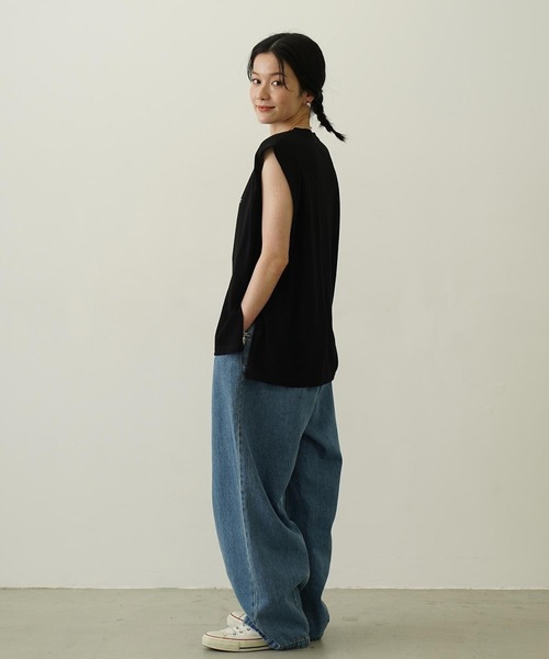 デニム・ジーパン IONSEOUL tuck denim pants JE380 Heisei Logo Wide Tuck Denim Pants – YZ