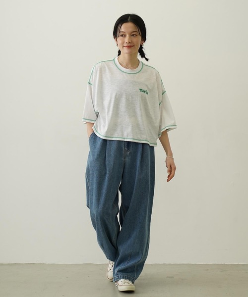 MILKFED.（ミルクフェド）の「TUCK DENIM PANTS（デニムパンツ・レディース・ライトブルー/ライトインディゴブルー/オフホワイト・M/S）」の13枚目の写真