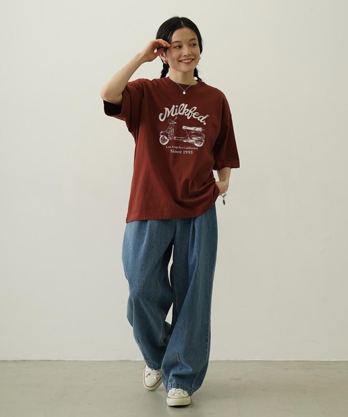 デニム・ジーパン IONSEOUL tuck denim pants JE380 Heisei Logo Wide Tuck Denim Pants – YZ