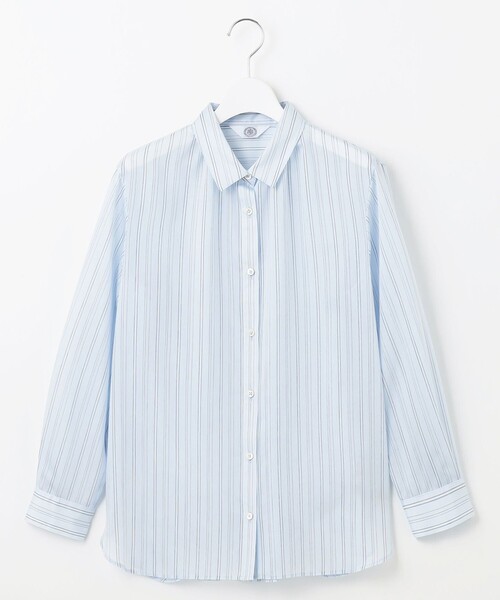 J.PRESS Ladies(J.プレス レディス)の「【洗える】ランダムストライプ シャツカラー ブラウス(シャツ/ブラウス・レディース・ピンク系1/サックスブルー系1/ホワイト系1・XS)」の9枚目の写真