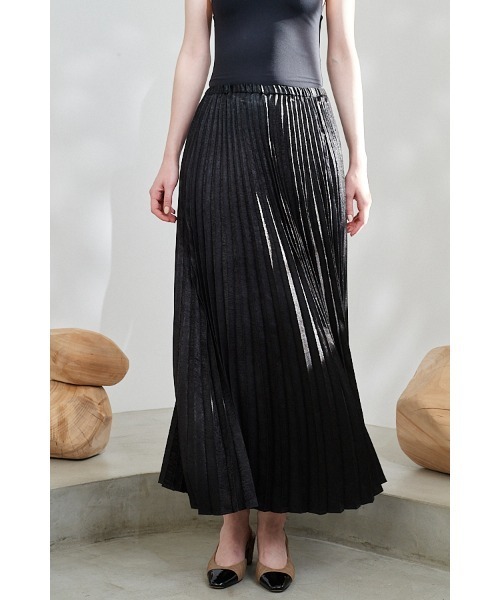 Estella.K(エステラケー)の「Siena Pleated Skirt シャイニーアコーディオンプリーツスカート(スカート・レディース・アイボリー/ブラック/シルバー・FREE)」の11枚目の写真