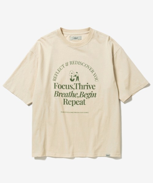 rehacer（レアセル）の「rehacer : Breathe Flower Vintage Wash T-Shirt / ブレスフラワービンテージウオッシュTシャツ（Tシャツ/カットソー・メンズ・スミクロ/ベージュ・SMALL/MEDIUM/LARGE/X-LARGE）」の7枚目の写真