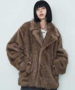 ブランド古着】レオパードフェイクファーコート ジャケット（その他