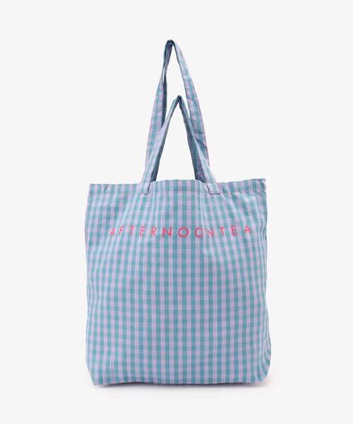 Afternoon Tea(アフタヌーンティー)の「【WEB限定】ギンガムチェックトートバッグL(トートバッグ・レディース・グリーン・ONE SIZE)」の1枚目の写真