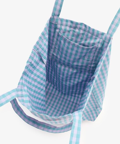 Afternoon Tea(アフタヌーンティー)の「【WEB限定】ギンガムチェックトートバッグL(トートバッグ・レディース・グリーン・ONE SIZE)」の4枚目の写真
