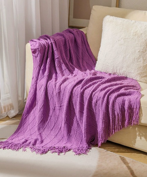 VIBGYOR（ヴィブジョー）の「【 somni / ソニ 】夏 フランネル　ブランケット 掛け布団（ブランケット・レディース・アイボリー/ライトベージュ/カーキ/ライトブルー/グレー/ブルー/ダークグレー/パープル/イエロー/オレンジ/ライトグレー/ライトグリーン/レッド・FREE）」の10枚目の写真