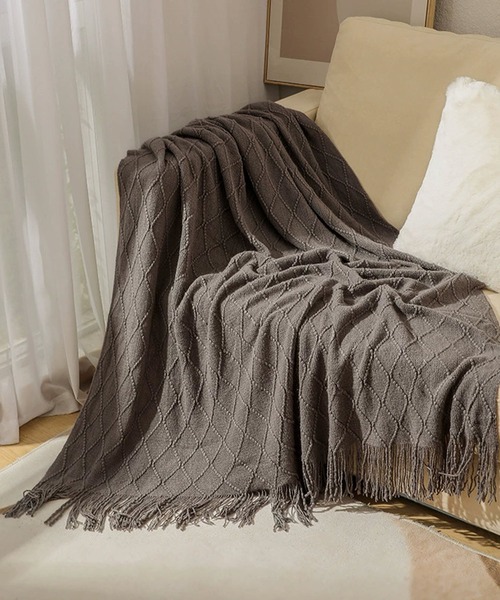 VIBGYOR（ヴィブジョー）の「【 somni / ソニ 】夏 フランネル　ブランケット 掛け布団（ブランケット・レディース・アイボリー/ライトベージュ/カーキ/ライトブルー/グレー/ブルー/ダークグレー/パープル/イエロー/オレンジ/ライトグレー/ライトグリーン/レッド・FREE）」の3枚目の写真